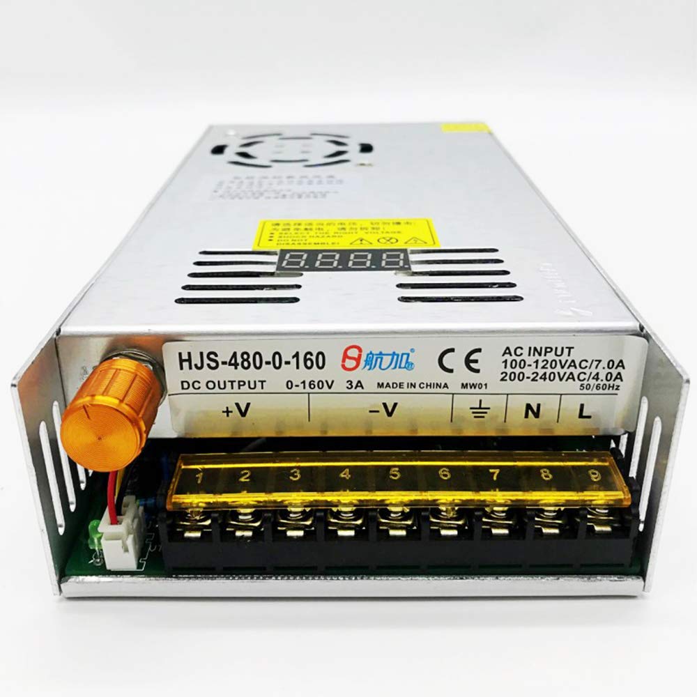 0-160V DC Adjustable Switching Power Supply 110V/220V AC to DC 160V 3A Power Supply Transformer Digital Display 480W Voltage Regulator Power Converter