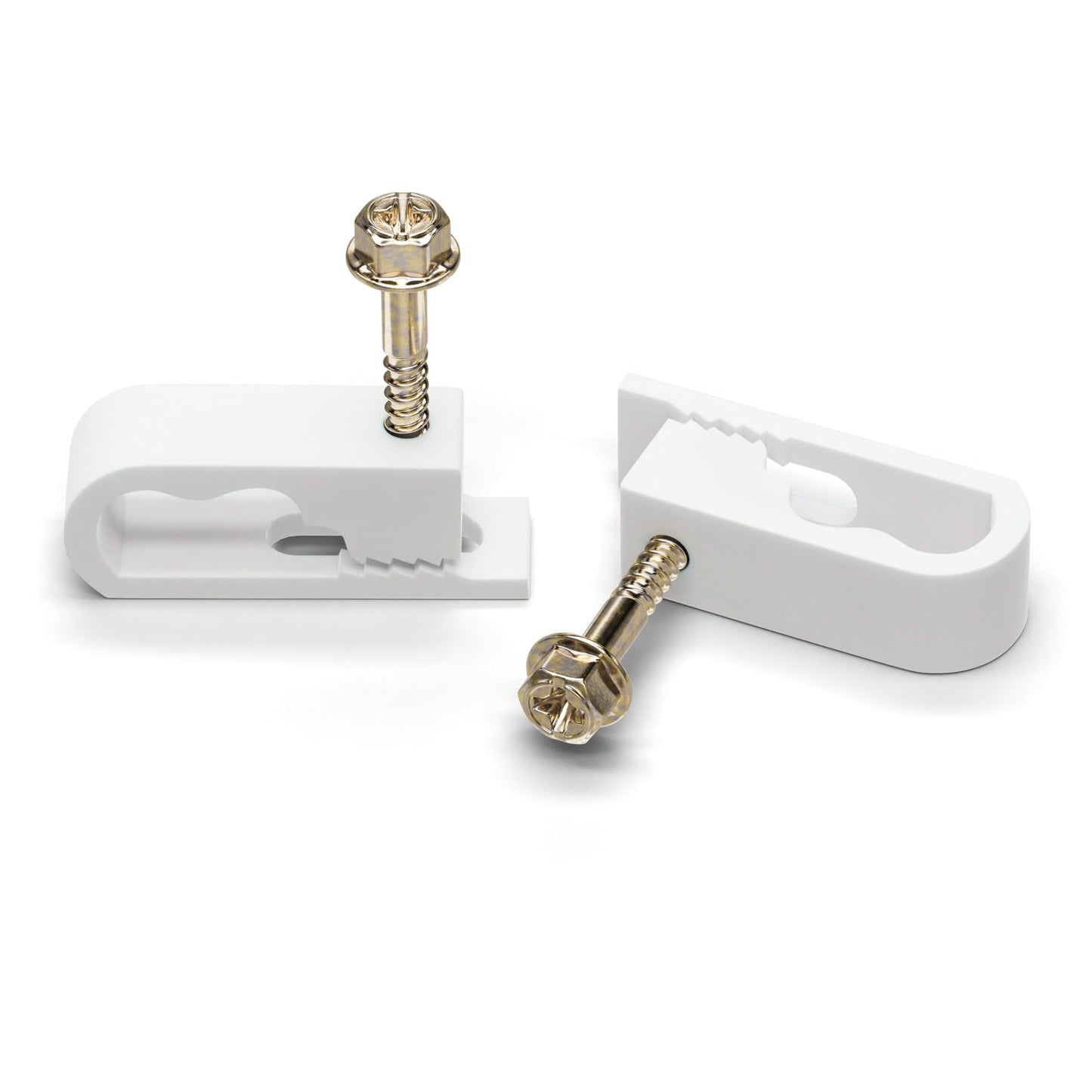 THE CIMPLE CO Dual Cable Clips with Screws - 1/2 Inch Coaxial Cable Clamps Outdoor - Exterior Cord Management for Coax, CAT Ethernet, Electrical Wire