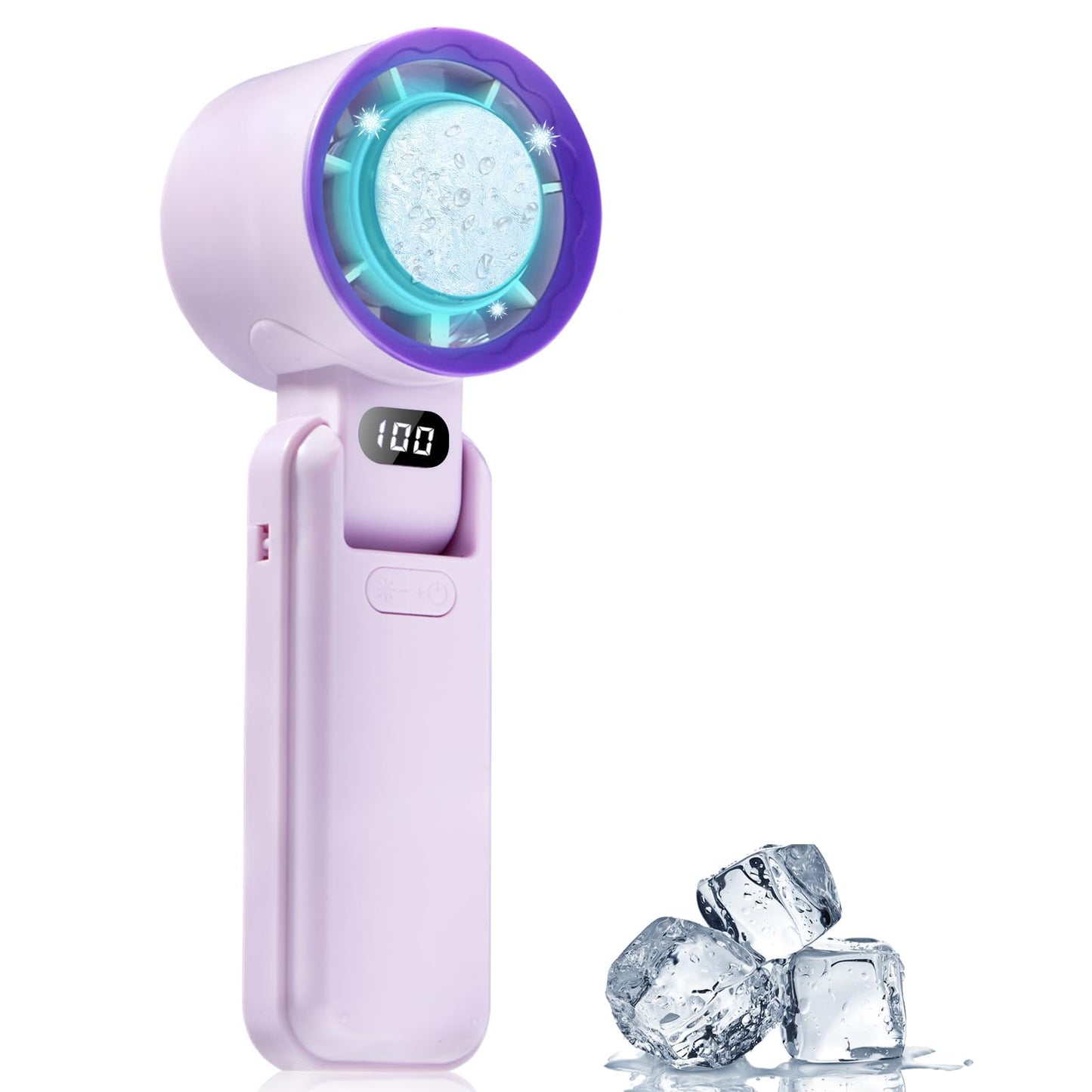 Portable Handheld Turbo Fan, 3 IN 1 High-Speed(1-100) Adjustable Mini Fan Up to 14H Cooling Time, 3600mAh Rechargeable, Digital Display, Personal