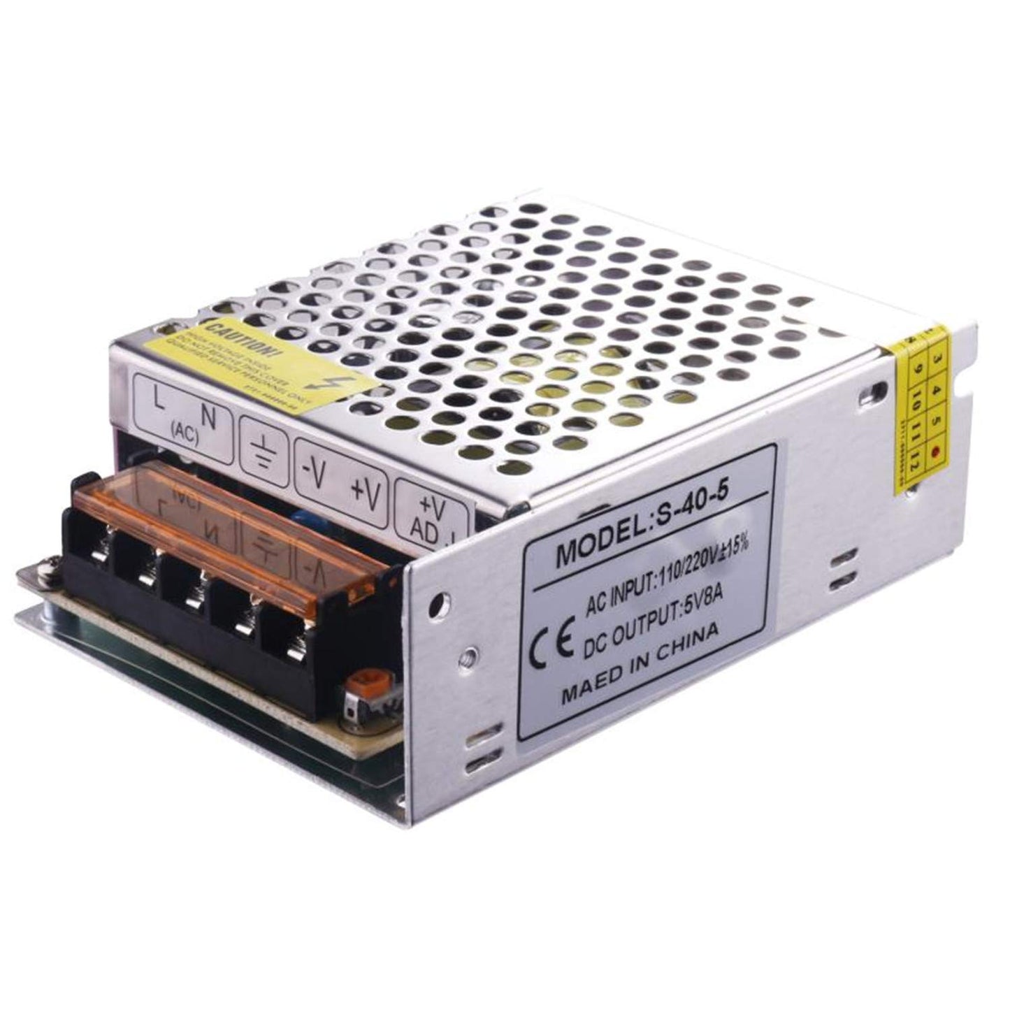 5V Power Supply,PHEVOS AC110V to DC 5v 8A Universal Switching Power Supply for Raspberry PI Models,CCTV, Radio, Computer Project,WS2812B WS2811…