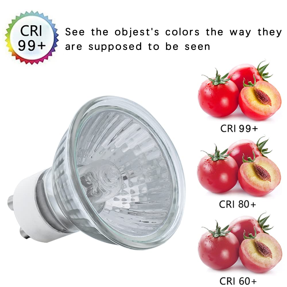 YBEK GU10 Halogen Light Bulbs 50W 120V MR16 Dimmable for Candle Warmer Light Bulbs, Wax melt Bulbs Warm White(Pack of 6)