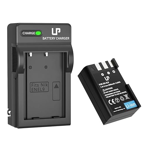 EN-EL9 EN EL9a Battery Charger Pack, LP Charger Pack Compatible with Nikon D40, D40X, D60, D3000, D5000 Cameras, Replacement for Nikon EN EL9, EN-EL9a