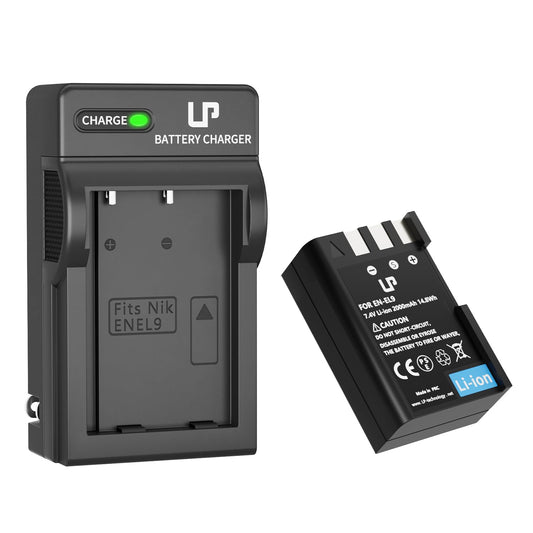 EN-EL9 EN EL9a Battery Charger Pack, LP Charger Pack Compatible with Nikon D40, D40X, D60, D3000, D5000 Cameras, Replacement for Nikon EN EL9, EN-EL9a