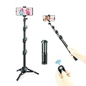 Selfie Stick & Tripod LINCO, Integrated, Portable All-in-One Professional, Heavy Duty, Lightweight, Bluetooth Remote for Apple & Android Devices