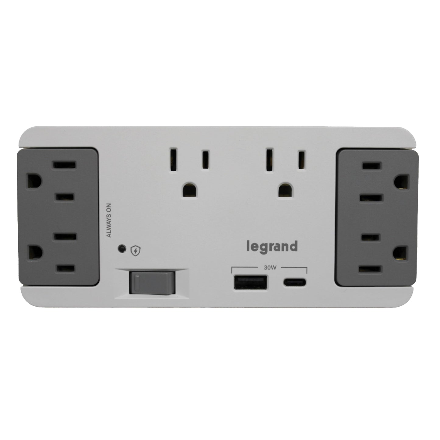 On-Q 6 Outlet Enclosure Surge Protector with One USB-A and One USB-C