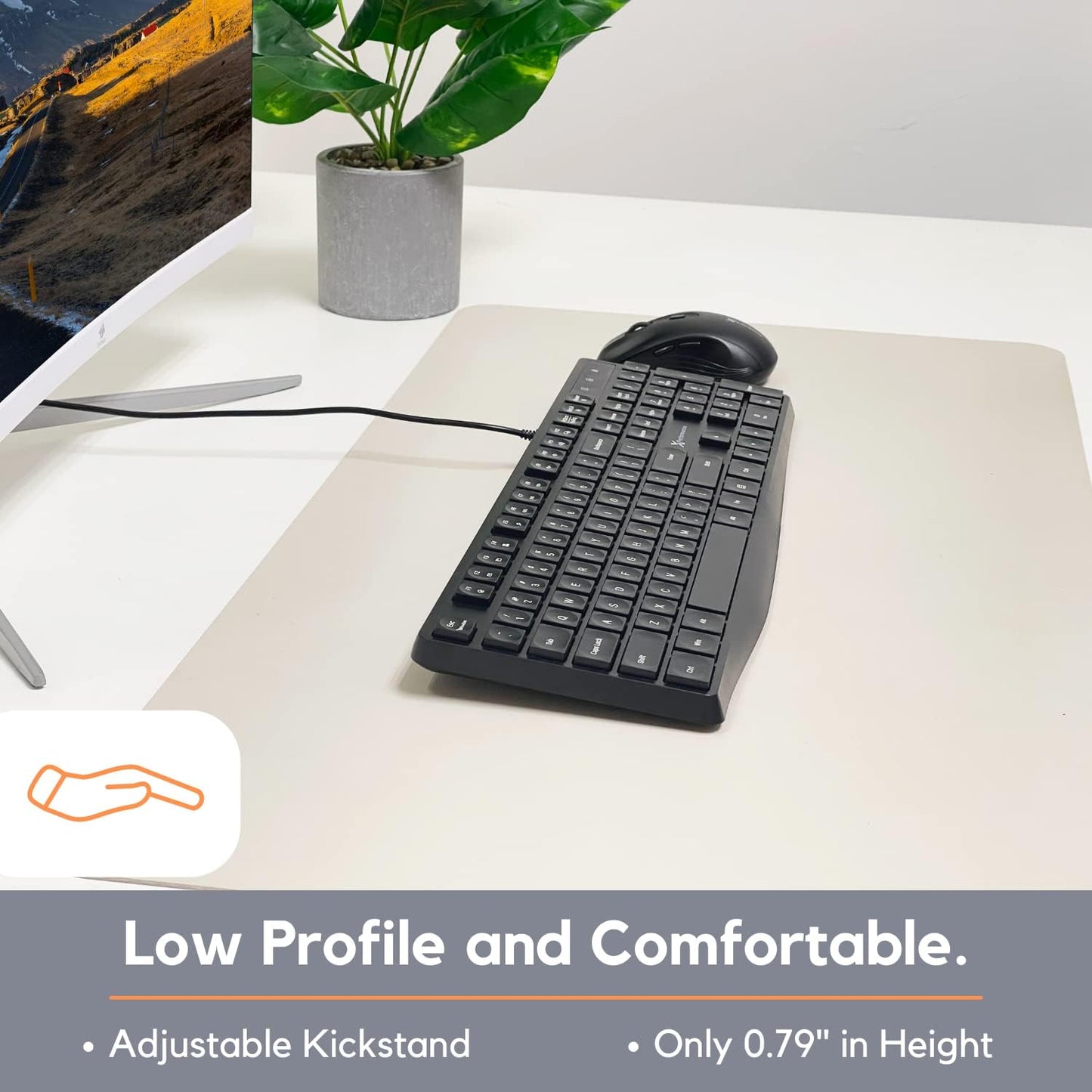 X9 Performance Wired Keyboard - Ultra Slim Full Size Ergonomic Computer Keyboard - Basic USB Keyboard for PC Desktop, Laptop with 5ft Corded Wire, 104
