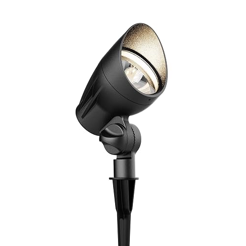 GOODSMANN Low Voltage Landscape Spotlights 5W LED Outdoor Floodlights 2700K Warm White Replaceable LED Outside Hardwired Lighting with Metal Stake