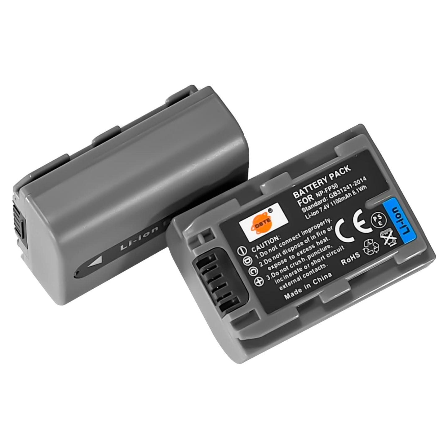 DSTE 2-Pack NP-FP50 Battery and Travel Charger Kit Compatible with Sony DCR-HC30 40 43E 65 85 94E 96 DCR-SR30 60E 70E 80E 100 Camera NP-FP30 NP-FP60