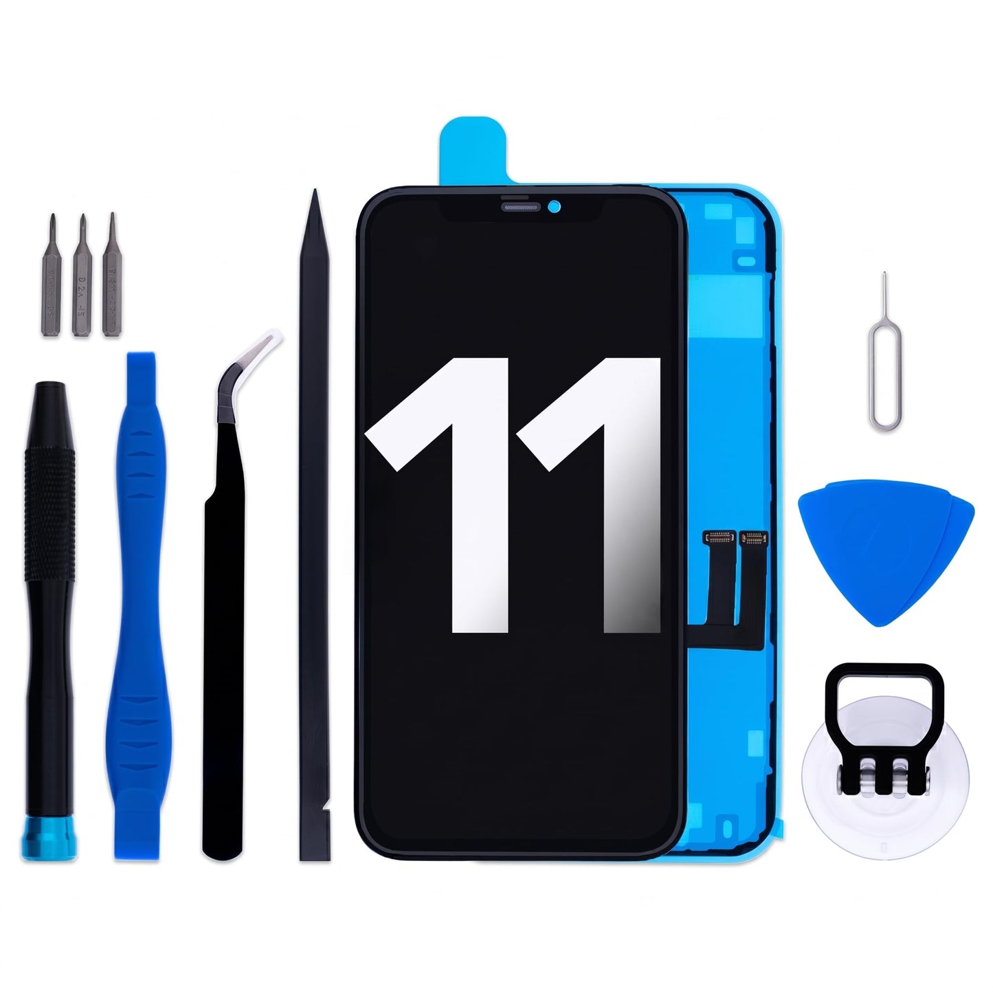 for iPhone 11 LCD Screen Replacement Kit 6.1" Retina Display 3D Touch Digitizer Assembly with Repair Tools and Frame Adhesive,625 nits (typ) (Model
