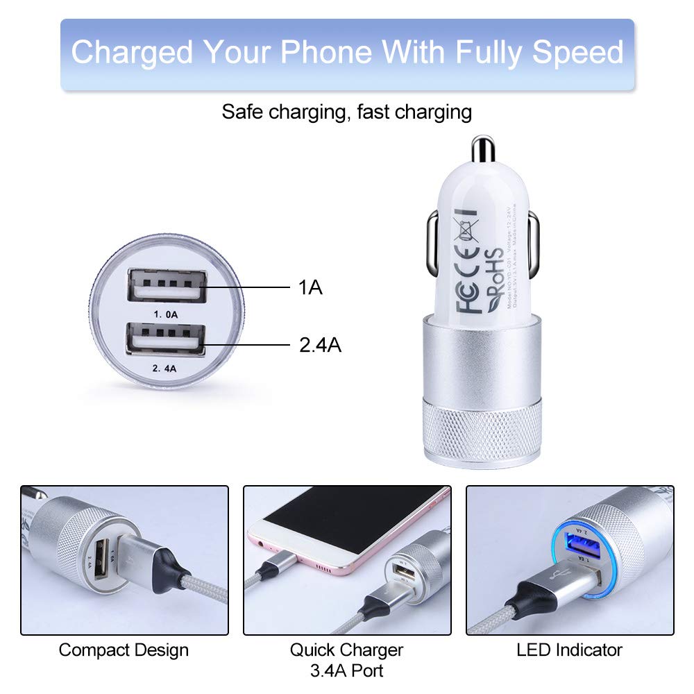 Fast USB C Charger, Powerful QC 3.0 Charger+Car Charger Adapter+6ft USB Type C Cable for Samsung Galaxy S24 Ultra/S24+/S23 FE Ultra/S22/S21/S20,A16
