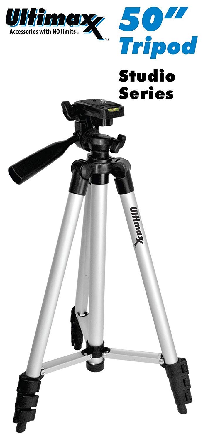 Ultimaxx Lightweight Portable Camera Tripod Stand with Carrying Bag for Sony, Nikon, Canon, Olympus, Pentax, Panasonic, Samsung Cameras and Camcorders
