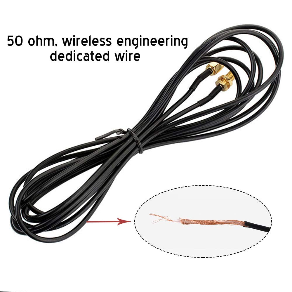 SaferCCTV 9M/30ft RP-SMA Antenna Extension Cable, Coaxial Extension Cable Male to Female Connector for LAN Router Bridge & Other External Equipment