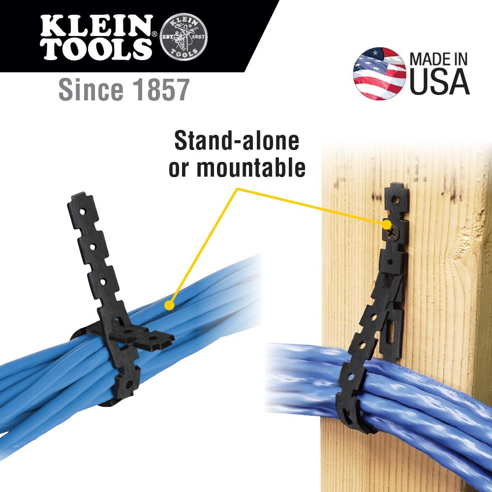 Klein Tools 450-700 Stretch Cable Tie Roll, Made in USA, Cable Management for Cord and Wire with Dispenser Box, Nylon Strap, Mountable, 75-Foot