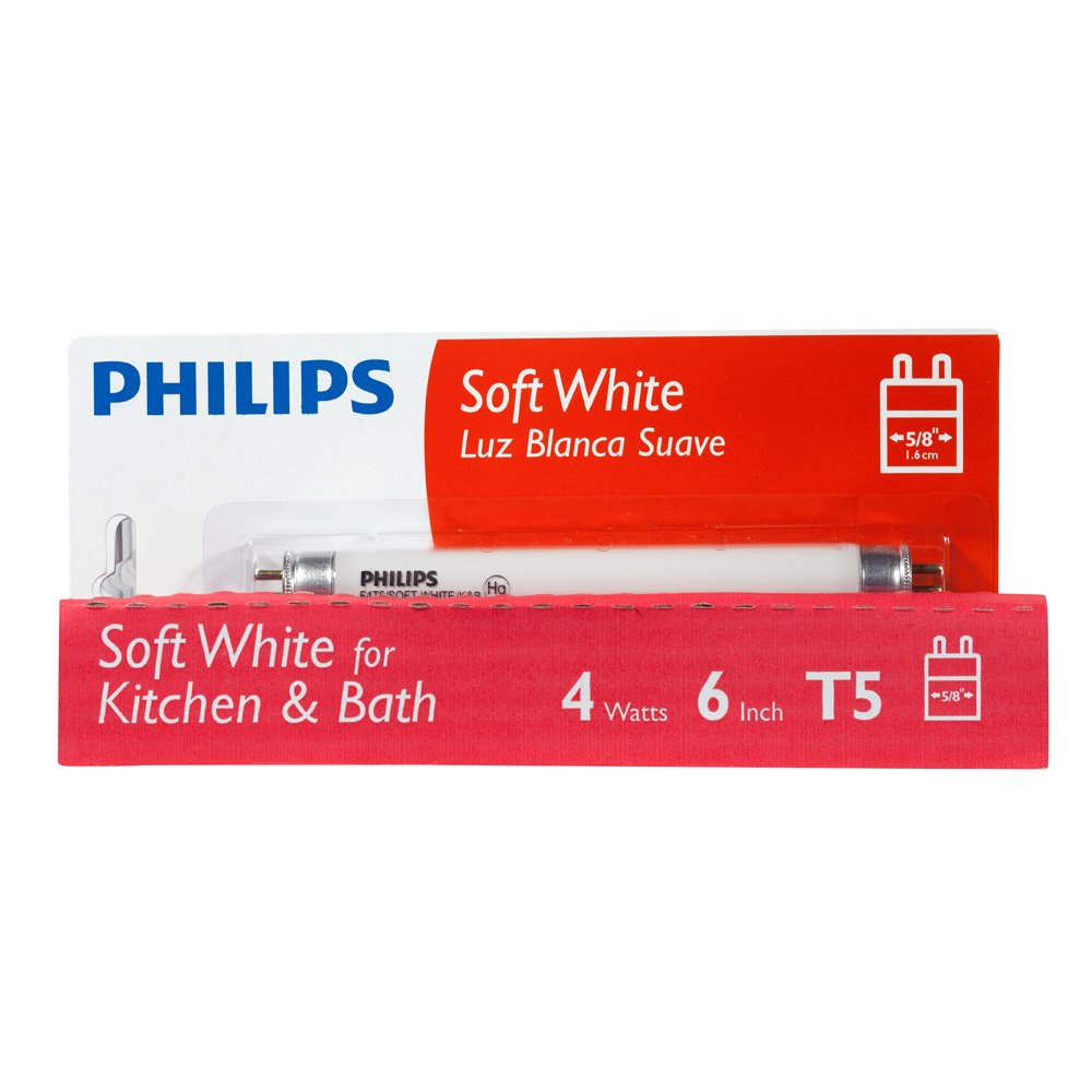 Philips 392183 Linear Fluorescent 4-Watt 6-Inch T5 Soft White Light Bulb
