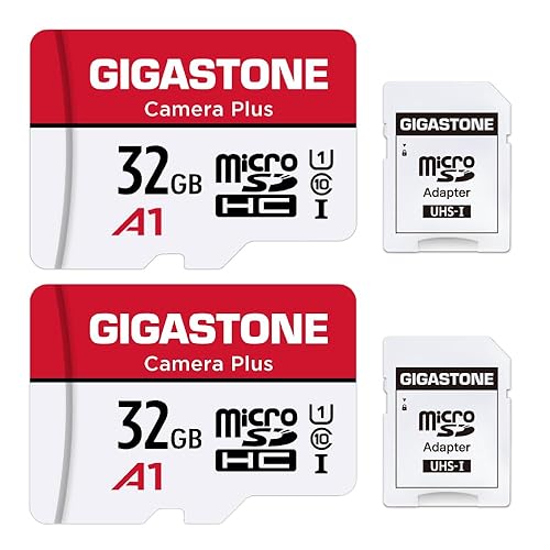 GIGASTONE 32GB Micro SD Card 2-Pack, Camera Plus, MicroSDHC Memory Card for Wyze Cam, Security, Roku, Full HD Video Recording, UHS-I U1 A1 Class 10
