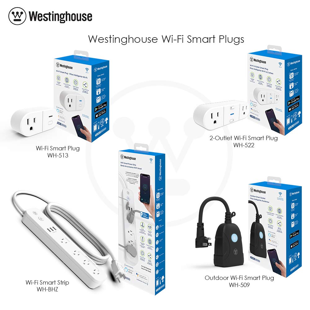 Westinghouse 94012 WH-320 Wi-Fi Smart Power Strip, Compatible with Alexa, Google Home & IFTT, No Hub Required, White