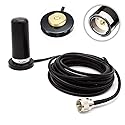 TengKo NMO Dual Band High Gain Antennas for CAR Mobile Radio UHF VHF 400-470 136-174MHZ and Mount Magnetic Base for Mobile Radios PL259 Connector (NMO