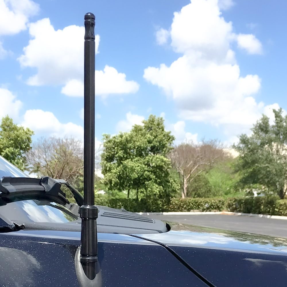 RECON Aluminum 8" Antenna Mast Style (Fits OEM Factory Threaded Antenna) Truck Antenna - Multiple Color Options (Black, Chrome, Red, White, Blue)