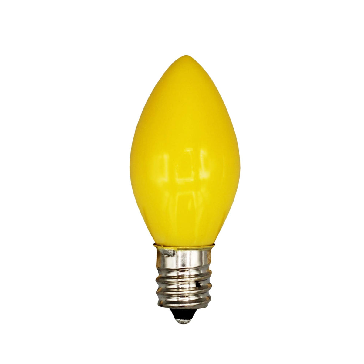 Creative Hobbies Pack of 25 C7 LED Yellow Replacement Light Bulbs, 0.7W Ceramic LED Vintage Light Bulbs for C7 Outdoor String Lights, Candle Lamps