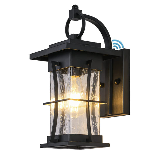 Naurham Outdoor Lighting Fixtures Wall Mount, 1-Light 15''H Dusk to Dawn Exterior Light for House Outdoor Wall Lantern with Clear Glass for Front