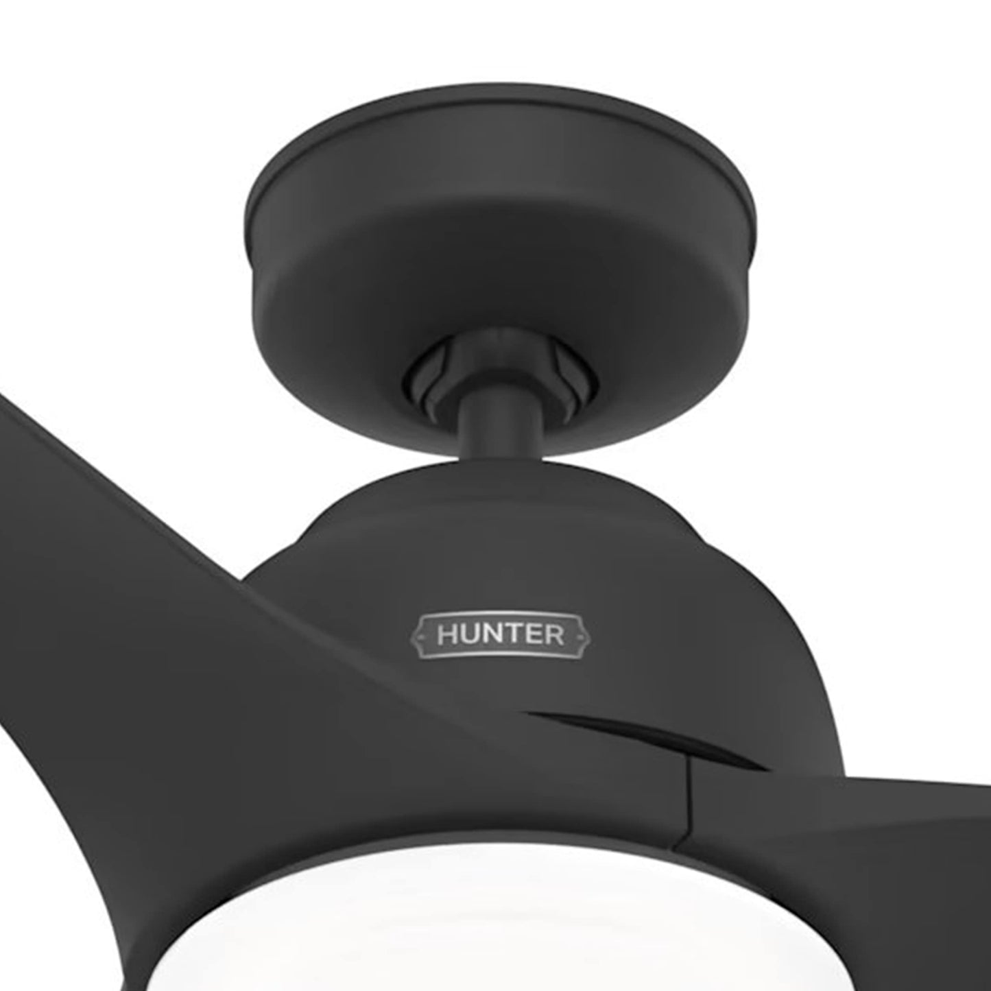 Hunter Fan 52 Inch Casual Matte Black Finish Outdoor Ceiling Fan with LED Light Kit (Renewed)