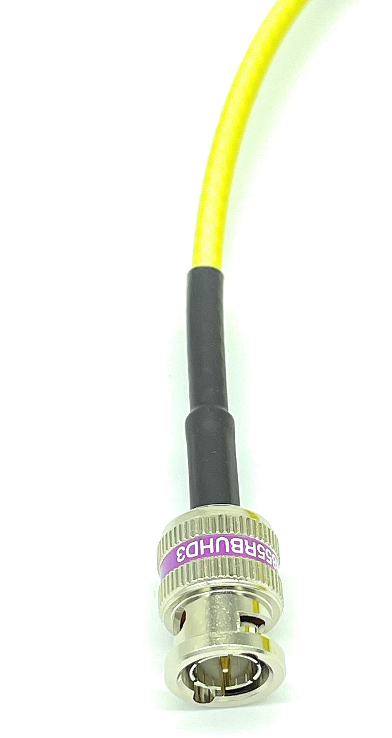 AV-Cables 12G 4K HD SDI BNC - BNC Cable 4855R Mini RG59 (1.5ft, Yellow)