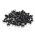 TENINYU 200 Pack Nail In Cable Clips Cable Management Ethernet Cable Nails Tacks Clips 7mm for RG6 Cat6 Cable - Black