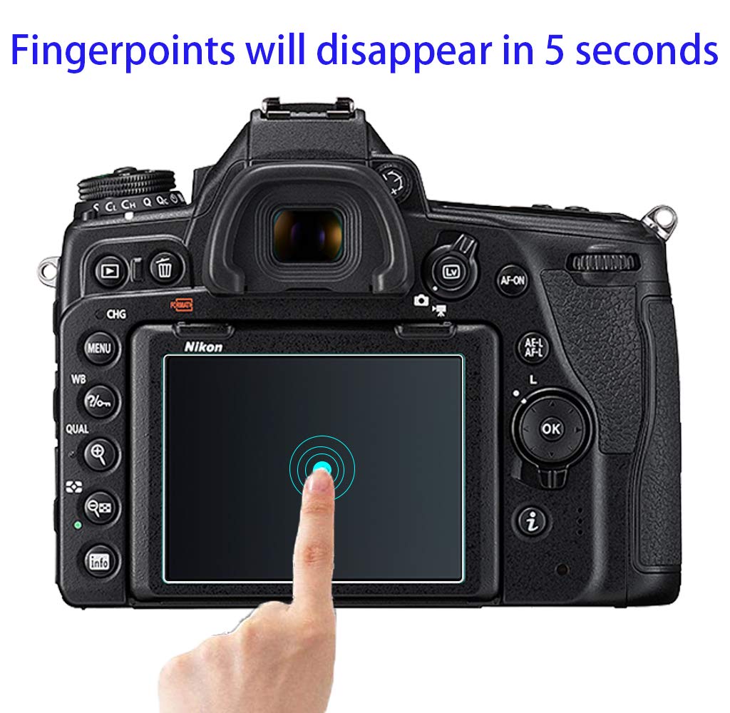 HUIPUXIANG Screen Protector for Nikon D5300 D5500 D5600 Camera with Hot Shoe Cover,0.3mm High Definition 9H Hardness Optical LCD Premium Glass