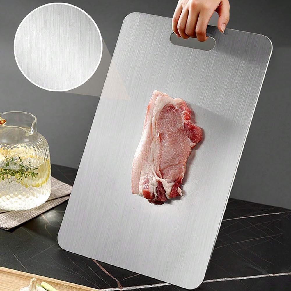 Titanium Cutting Board - 2025 New Upgrade 100% Pure Titanium Cutting Boards For Kitchen, 1 Pack Double-sided food-grade Cutting Board For Cutting…