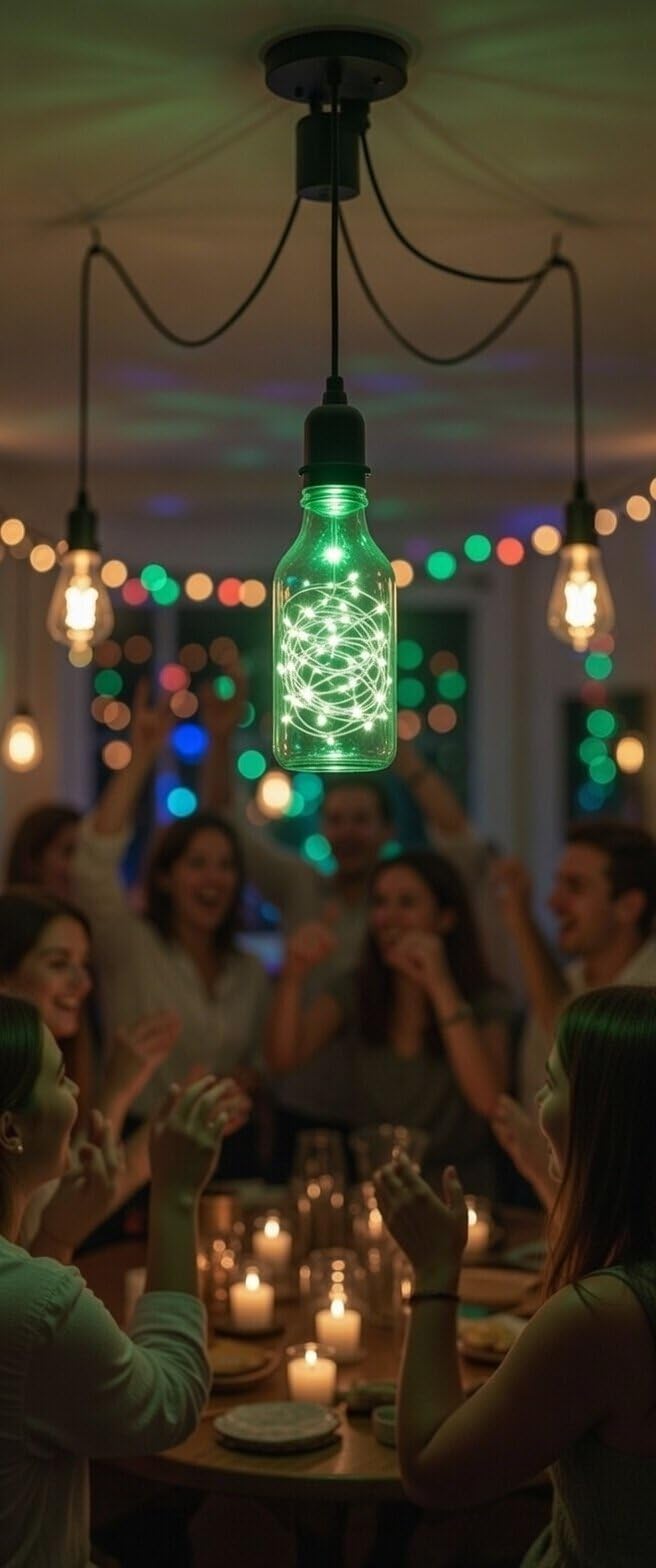 SleekLighting 1.2 watt LED Light Bulb - Bottle Fairy Light - General Purpose Green LED Light Bulb - UL Approved - Uses 1.2Watt of Energy, 110 Volts