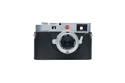 BolinUS For Leica M11 Camera Case, Handmade Genuine Real Leather Half Camera Case Bag Cover for Leica M11 Camera Bottom Opening Version + Hand Strap