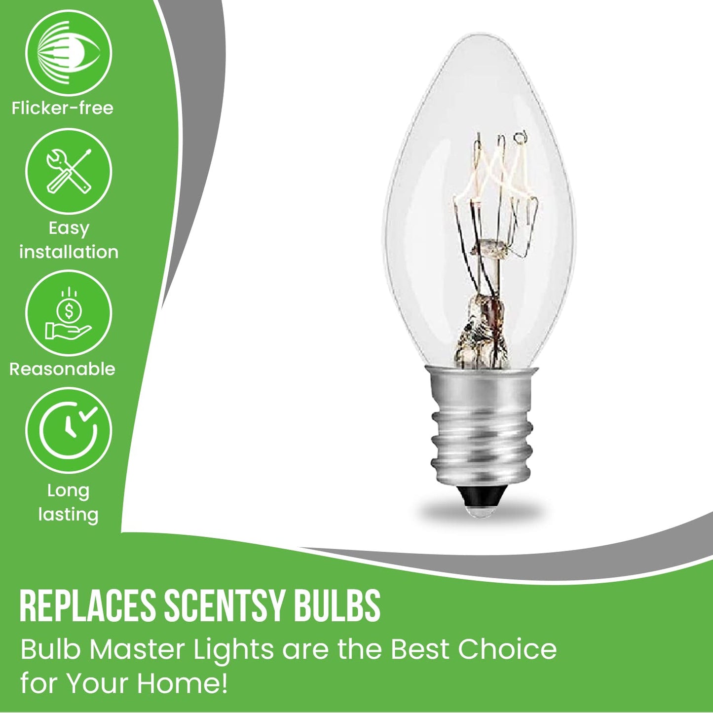 BULBMASTER 7 Watts Night Light Bulb Replacement for Medium/Large Himalayan Salt Lamps Rocks Long Lasting Incandescent Bulbs E12 Candelabra Base