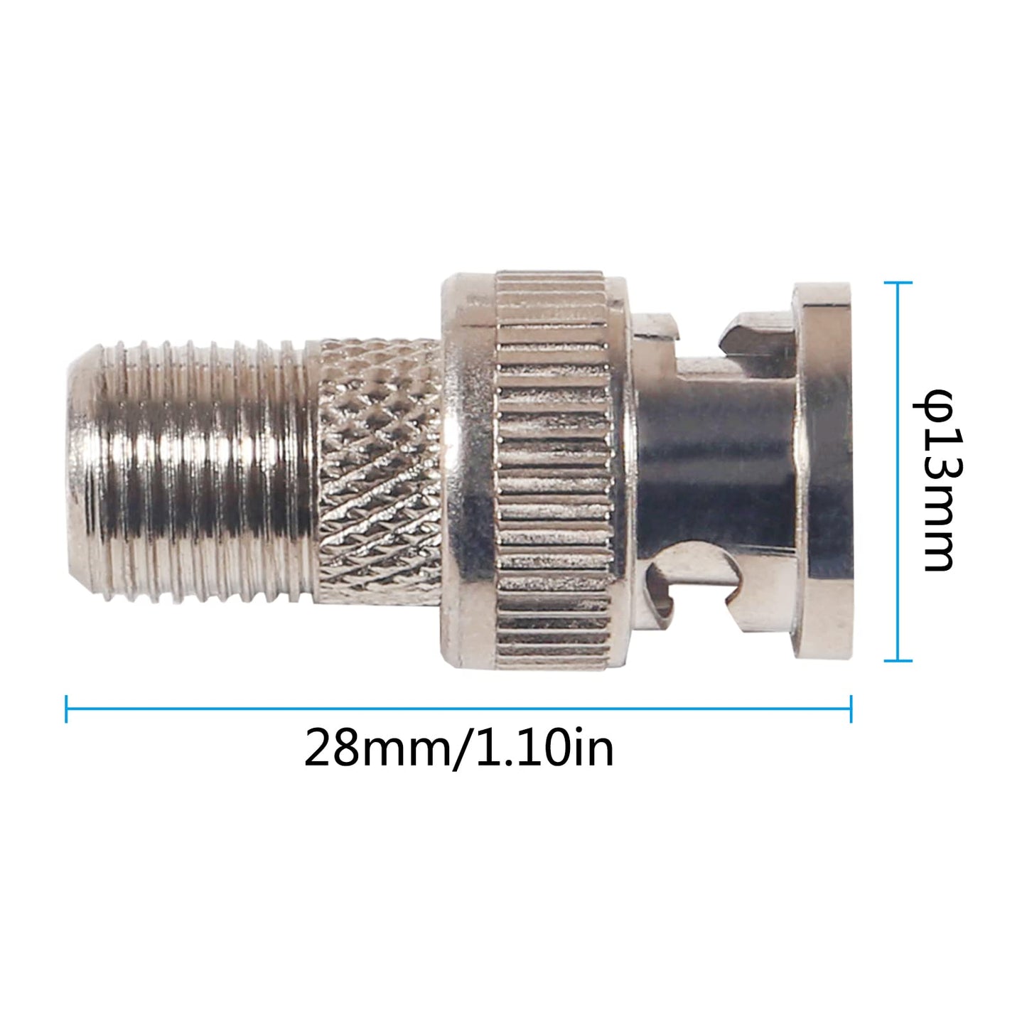 AEDIKO 10pcs F to BNC Connector BNC Male Plug to F Female Jack 75 Ohm Coax Adapter for Scanner Camera RG6 RG59 Connector