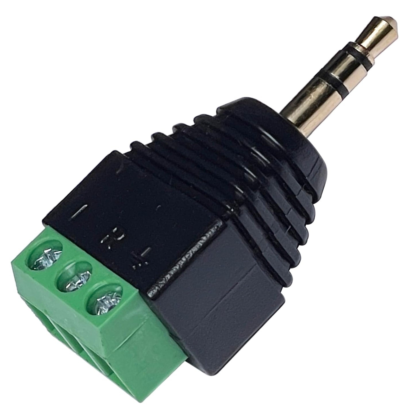 3.5mm TRS Male Plug to Screw Terminal Adapter, Solderless Stereo Audio Balun, 4 Pack