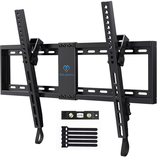 PERLESMITH UL Listed TV Mount for Most 37-85 inch TV, Universal Tilt TV Wall Mount Fits 16”- 24” Wood Stud with Loading 132 lbs & Max VESA 600x400mm
