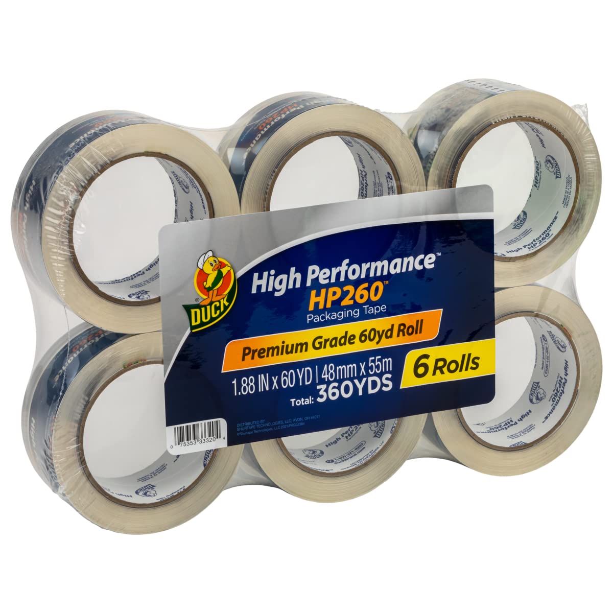 Duck HP260 High Performance Packing Tape Refills, 6 Rolls