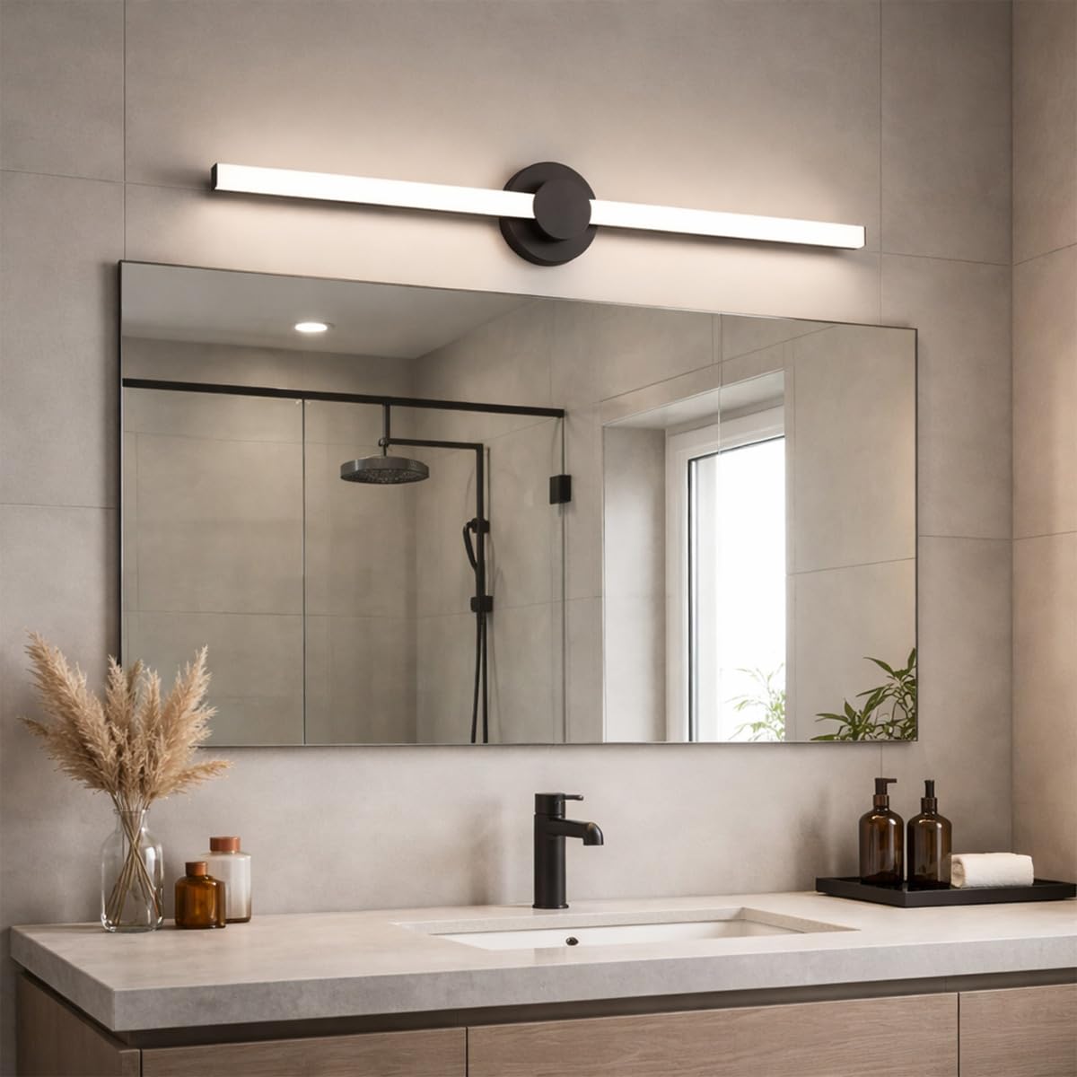 East Grove Home Versa 30in LED Bathroom Vanity and Wall Light 30W 2,100 Lumens 5-CCT Selectable 2700-3000-3500-4000-5000K in Matte Black with 360
