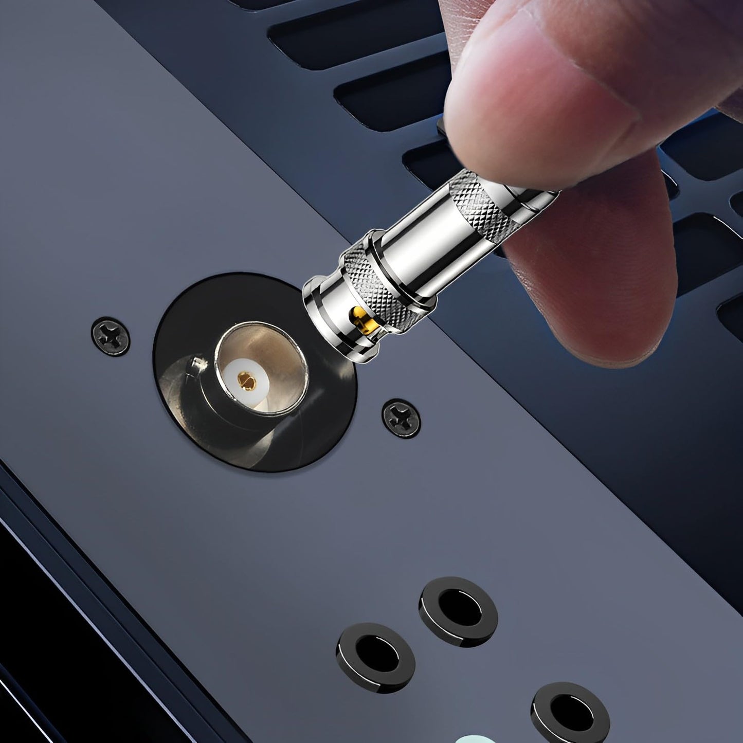 YiKaiEn 50 Ohm BNC D-Type Panel Mount Connector with Waterproof Cover - Gold-Plated SDI Video Coaxial Female-to-Female Adapter, Sturdy Chassis