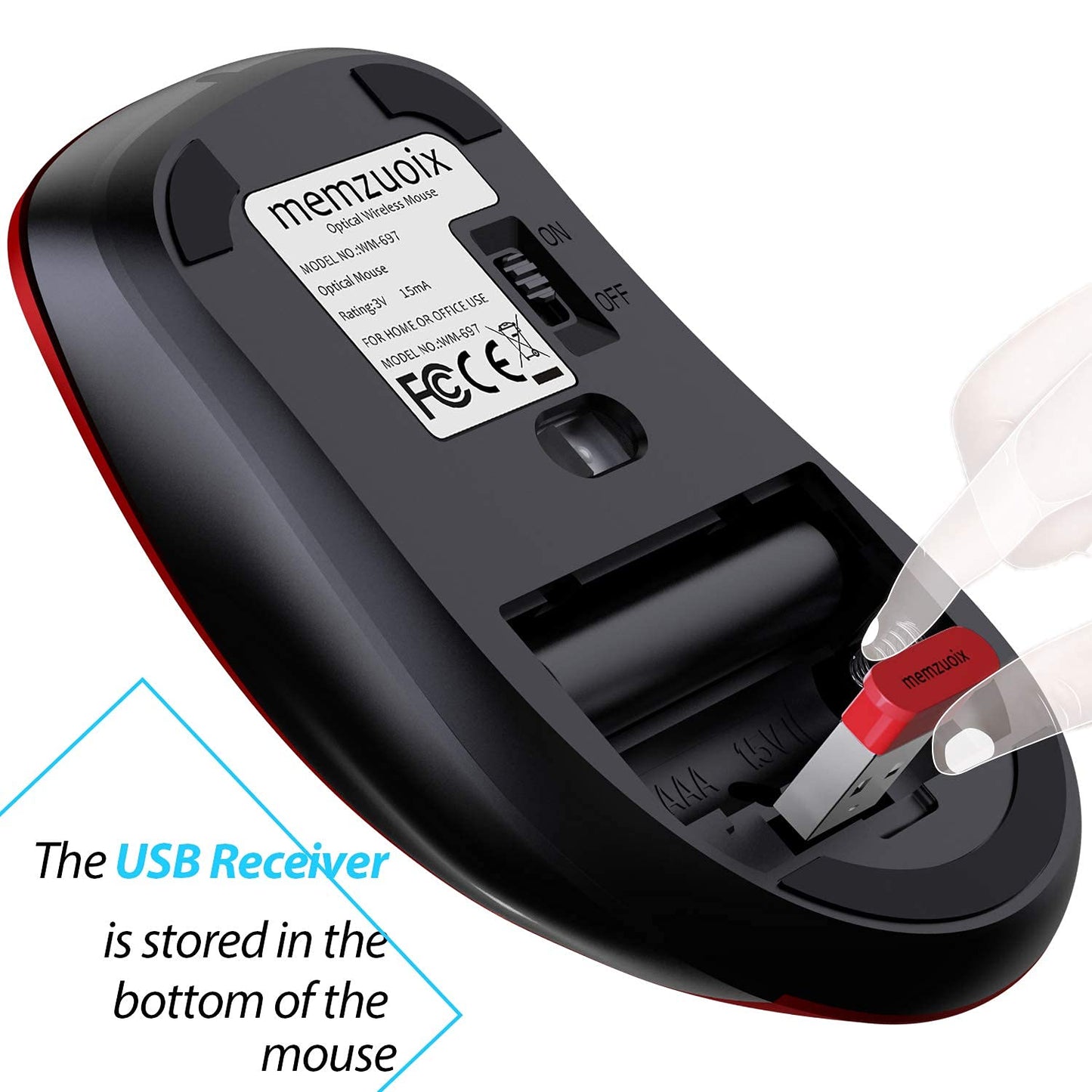 memzuoix 2.4G Wireless Mouse, 1400 DPI Mobile Optical Cordless Mouse with USB Receiver, Portable Computer Mice for Laptop, PC, Desktop, MacBook, 5