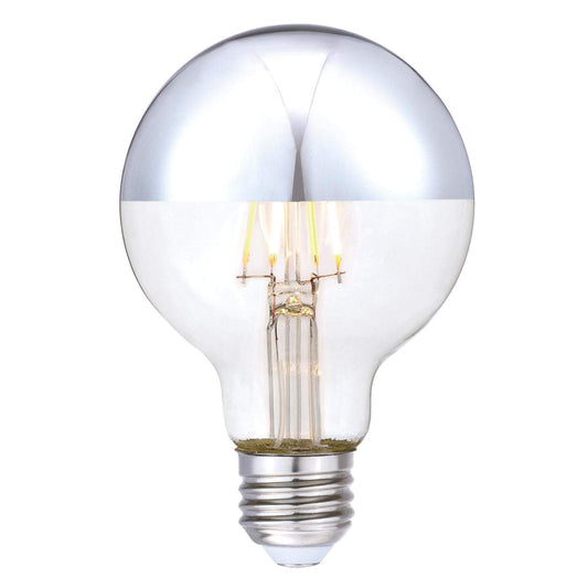 Westinghouse 5169100 4.5 Watt (40 Watt Equivalent) G25 Dimmable Half Chrome Filament LED Light Bulb, E26 Medium Base, Single