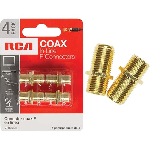 RCA Premium Coax in-Line F-Connectors - 4 Pack (VH664R)