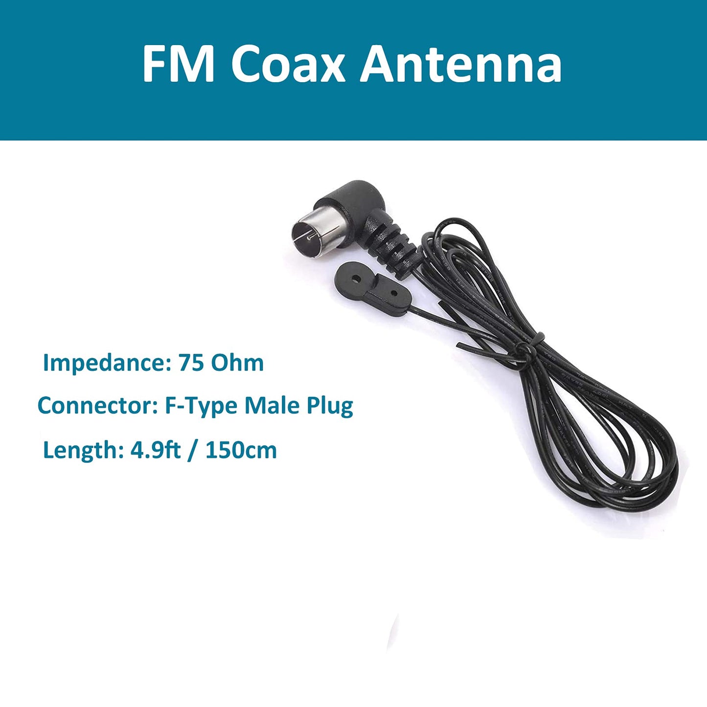 AEDIKO FM Radio Antenna 75 Ohm FM Antenna FM Coax Antenna and AM Loop Antenna with 3 Connectors for Indoor Home Stereo Receiver AV Audio Home Theater