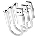 Fidioto USB to Audio Jack Adapter, USB to 3.5mm Jack Audio Adapter Headset TRRS 4-Pole Female,USBA to Aux Cable External Stereo Sound Card