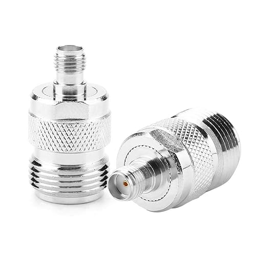 N Female to SMA Female RF Connector, 2 Pcs 50Ω Impedance Coaxial Adapter Test Converter 0-6Ghz Frequency, Leads and Probes