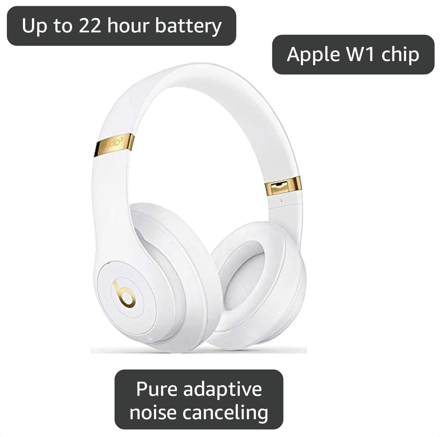 Beats by Dr. Dre - Studio3 Wireless Headphones - White (2020) - MX3Y2LL/A (Renewed)