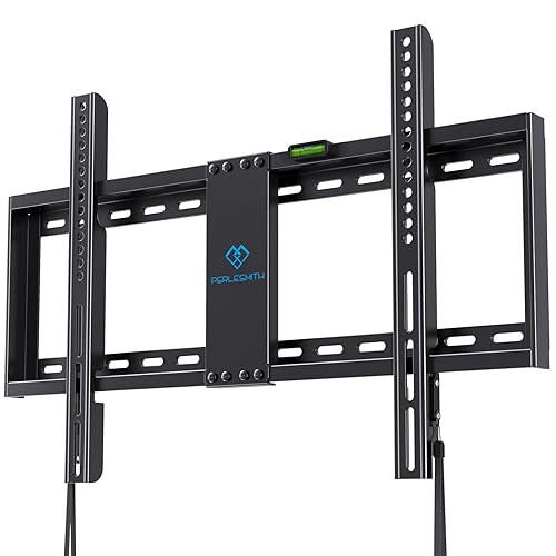 PERLESMITH Fixed TV Wall Mount Bracket for 32-82 Inch LED, LCD, and OLED Flat Screen TVs - Fits 16”- 24” Wood Studs, Fixed TV Mount with VESA 600 x