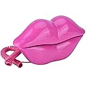 Lip Telephone, Advanced Home Telephone, Interesting Mouth Lip-Shaped Telephone, Funny Rose Red Lip Plastic Telephone Cable, Wire Phone Home