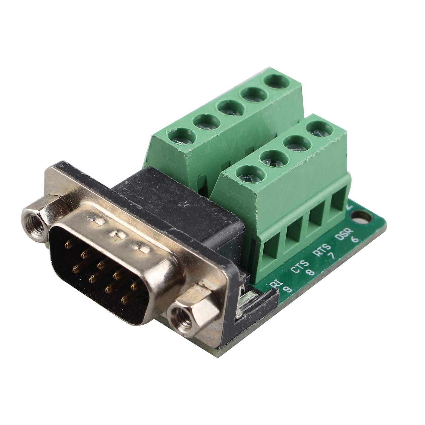 Futheda DB9 Male and DB9 Female D-SUB Breakout Board Adapter Plate 9 Pin Connector RS232 Serial to Terminal Board Signal Module Solder-Free with Nut