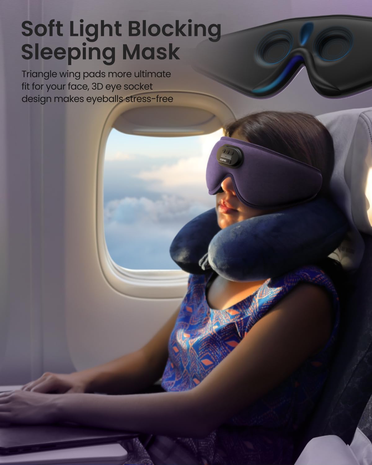 RENPHO Sleep Headphones 2025 New Ultra Soft Sleep Mask with 5.2 Bluetooth HD Headphones, 3D Blackout Wireless Headband, Eye Mask for Sleeping…