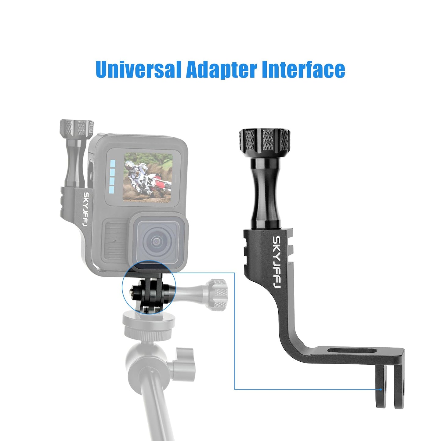 SKYJFFJ 90 Degree Aluminum Vertical Mount Bracket Adapter for GoPro Hero 13 12 11 10 9 Action Camera Black (Plum Blossom)